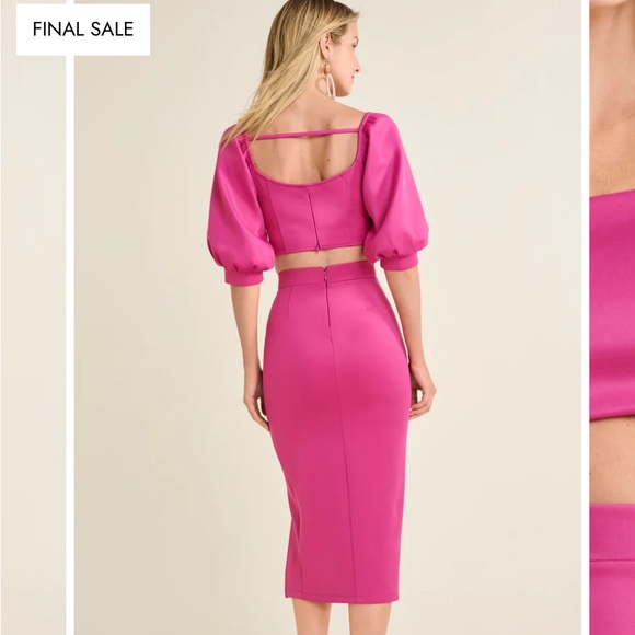 Two-Piece Puff Sleeve Dress - Picture 3 of 4